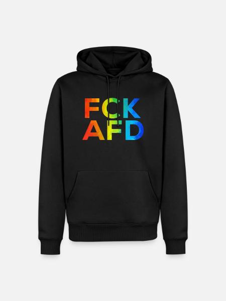 FCK AFD Regenbogen - Männer Premium Bio Hoodie - Schwarz