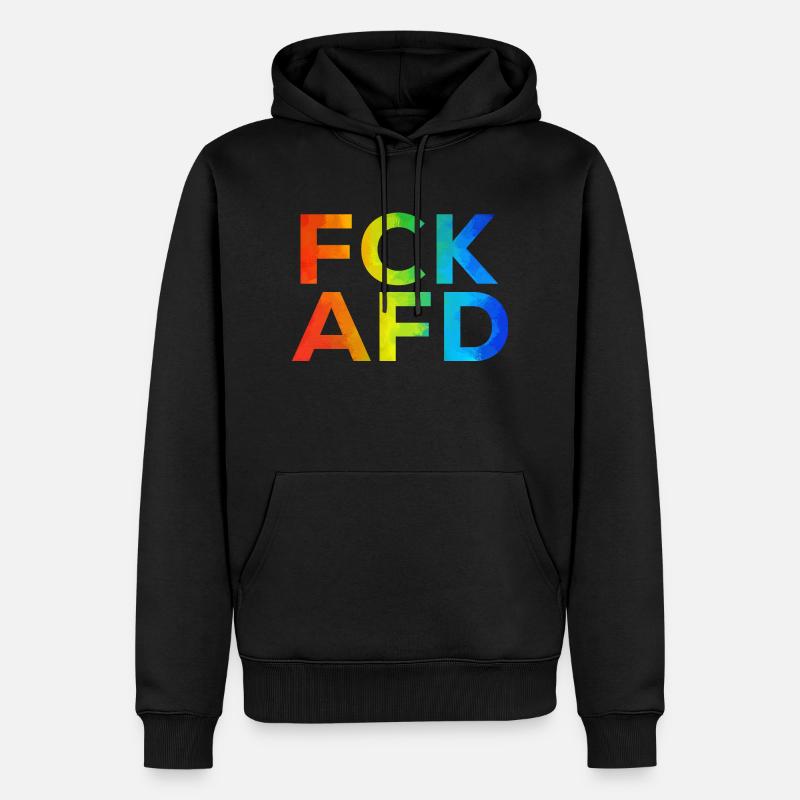 FCK AFD Regenbogen - Männer Premium Bio Hoodie - Schwarz