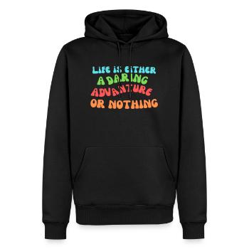 Life Is An Advanture - Men’s Premium Organic Hoodie - black - Front - Nico (187cm)