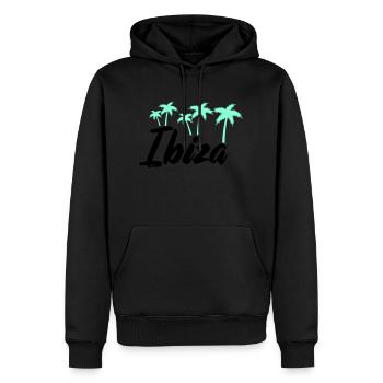 ibiza - Männer Premium Bio Hoodie - Schwarz - Vorne - Nico (187cm)