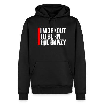 Je m’entraîne pour brûler le fitness de musculation fou - Sweat à capuche Premium bio Homme - noir - Devant - Nico (187cm)