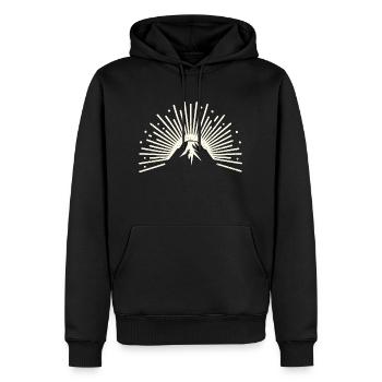 Montagnes et foi : des designs inspirants pour les chrétiens - Sweat à capuche Premium bio Homme - noir - Devant - Nico (187cm)