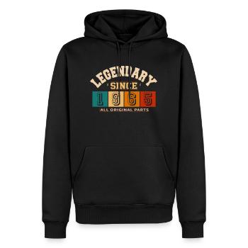 Legendary since 1965 vintage rétro anniversaire - Sweat à capuche Premium bio Homme - noir - Devant - Nico (187cm)