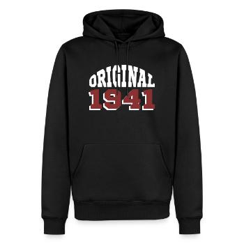 Original 1941 - Männer Premium Bio Hoodie - Schwarz - Vorne - Nico (187cm)