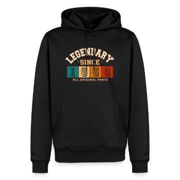 Legendary since 1956 vintage rétro anniversaire - Sweat à capuche Premium bio Homme - noir - Devant - Nico (187cm)