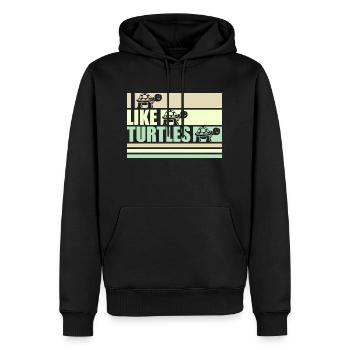 J’aime les tortues mignonne tortue amour amoureux des tortues - Sweat à capuche Premium bio Homme - noir - Devant - Nico (187cm)