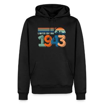 Limitierte Auflage 1943 - Männer Premium Bio Hoodie - Schwarz - Vorne - Nico (187cm)