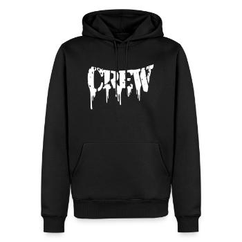 Crew Graffiti Spray Stamp laisse tomber des éclaboussures de peinture - Sweat à capuche Premium bio Homme - noir - Devant - Nico (187cm)