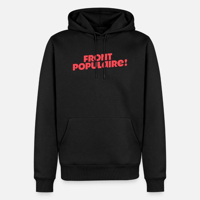 Front populaire - Sweat à capuche Premium bio Homme - noir