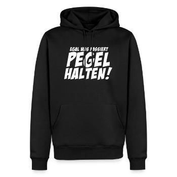Quoi qu’il arrive, GARDEZ LE NIVEAU OUVERT EN 2024 - Sweat à capuche Premium bio Homme - noir - Devant - Nico (187cm)