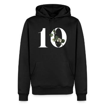 Nummer 10 Blumengrün -10. Geburtstag Blumen - Männer Premium Bio Hoodie - Schwarz - Vorne - Nico (187cm)