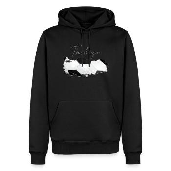 Turkey Türkiye Map Framed Real Football TR - Men’s Premium Organic Hoodie - black - Front - Nico (187cm)