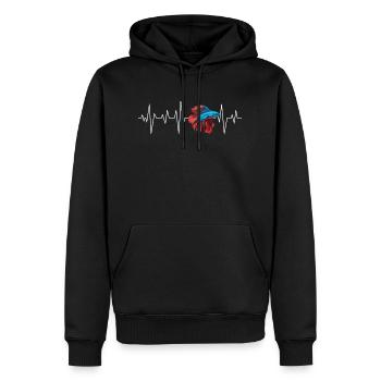 Betta Fish Heartbeat - Fishkeeper Fishkeeping - Sweat à capuche Premium bio Homme - noir - Devant - Nico (187cm)