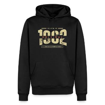 vintage 1962 / année 1962 / t-shirt 1962 - Sweat à capuche Premium bio Homme - noir - Devant - Nico (187cm)