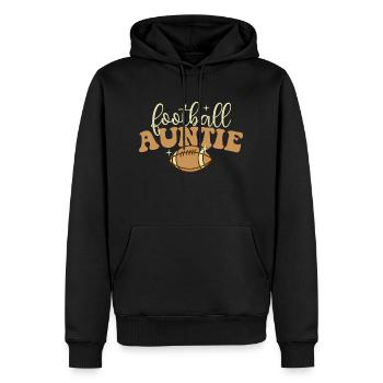 Football Auntie - Fun Sports Lover - Men’s Premium Organic Hoodie - black - Front - Nico (187cm)