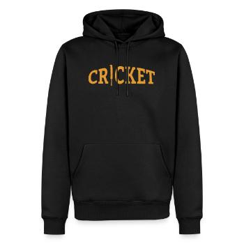 Cricket Lettering with Bat - Kricket - Männer Premium Bio Hoodie - Schwarz - Vorne - Nico (187cm)