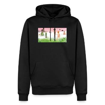 La fille du petit voleur - Sweat à capuche Premium bio Homme - noir - Devant - Nico (187cm)