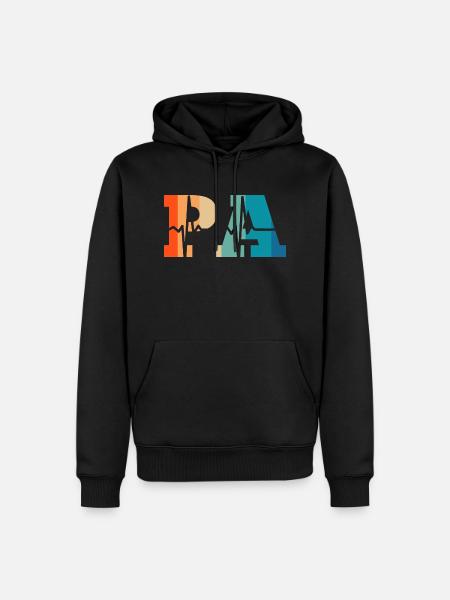 Heartbeat retro physician assistant - Men’s Premium Organic Hoodie - black
