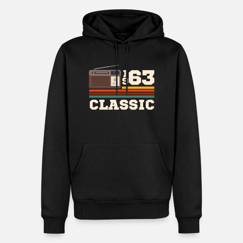 Anniversaire 1963 retro classic - Sweat à capuche Premium bio Homme - noir