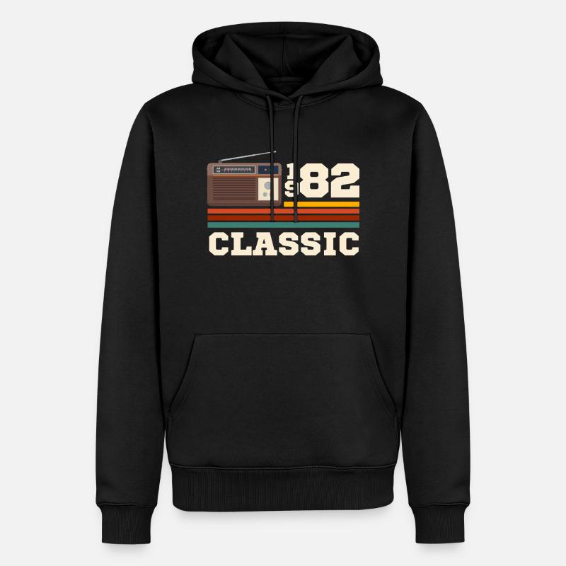 Anniversaire 1982 retro classic - Sweat à capuche Premium bio Homme - noir
