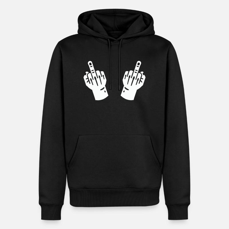 Main du majeur 2 - Sweat à capuche Premium bio Homme - noir
