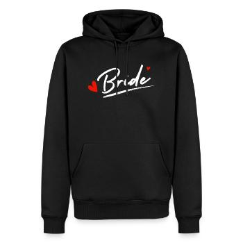 Brautherzen - Brautgeschenk - Männer Premium Bio Hoodie - Schwarz - Vorne - Nico (187cm)
