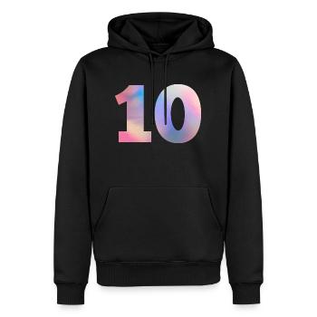 Numéro 10 coloré - Sweat à capuche Premium bio Homme - noir - Devant - Nico (187cm)