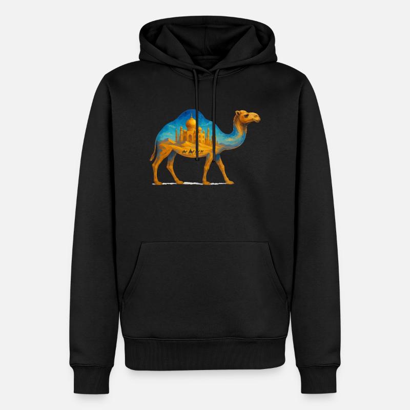 kamel wueste palast - Männer Premium Bio Hoodie - Schwarz