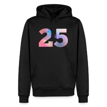 Bunte Zahl 25 - Männer Premium Bio Hoodie - Schwarz - Vorne - Nico (187cm)