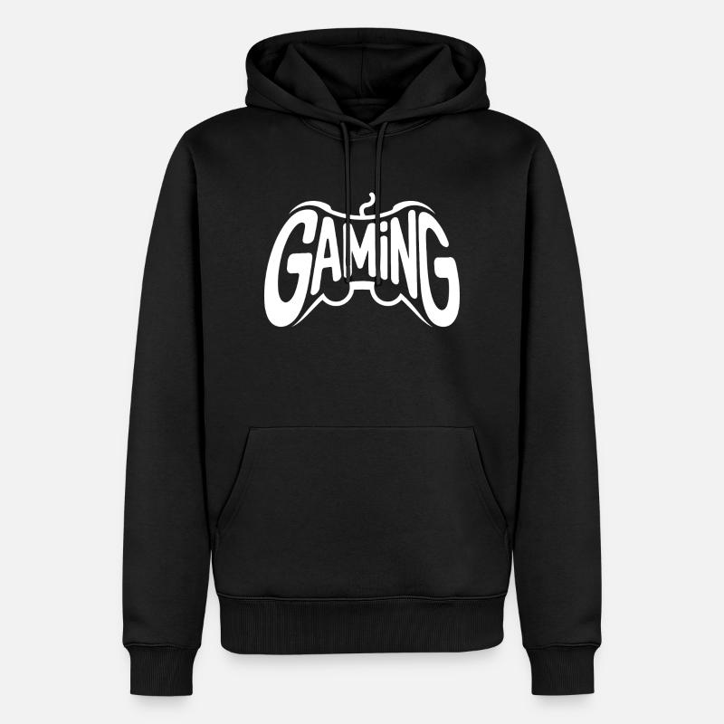 Gaming - Cooles Controller-Logo - Männer Premium Bio Hoodie - Schwarz