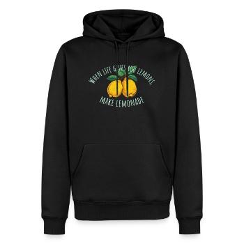 Lemons & Lemonade – Positive Statement - Men’s Premium Organic Hoodie - black - Front - Nico (187cm)