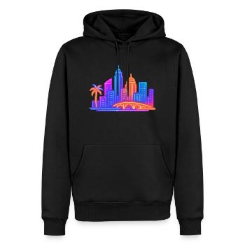 skyline city stadt - Männer Premium Bio Hoodie - Schwarz - Vorne - Nico (187cm)