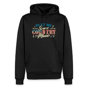 Joue-moi de la musique country – Western Cowpoke - Sweat à capuche Premium bio Homme - noir - Devant - Nico (187cm)