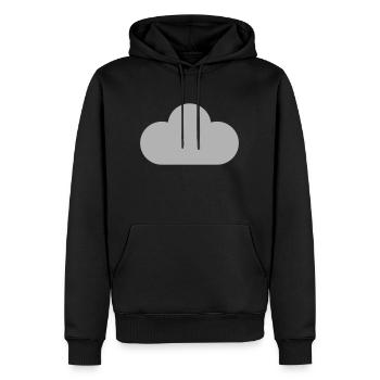 symboles de la météo - nuage - Sweat à capuche Premium bio Homme - noir - Devant - Nico (187cm)