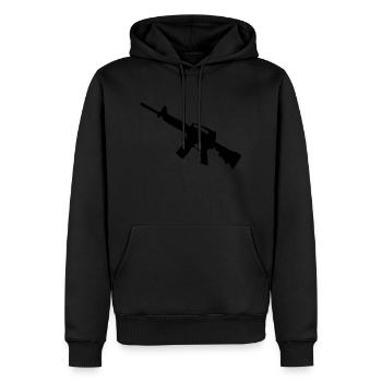 m16 - Men’s Premium Organic Hoodie - black - Front - Nico (187cm)