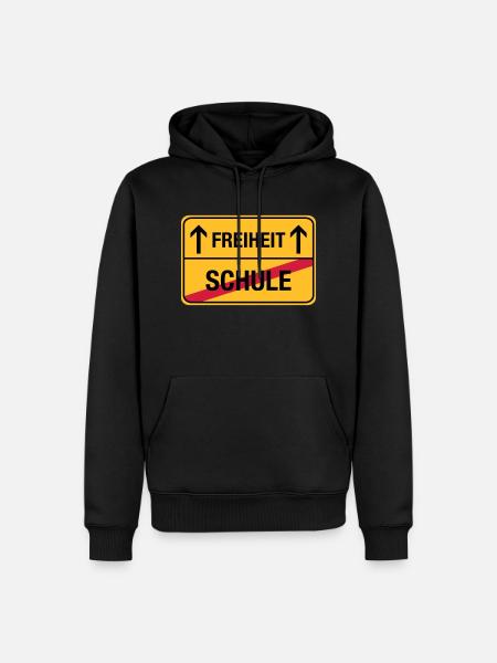 Schule – Freiheit - Männer Premium Bio Hoodie - Schwarz