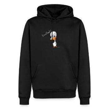 canard - Sweat à capuche Premium bio Homme - noir - Devant - Nico (187cm)