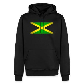 Jamaïque (sur noir) - Sweat à capuche Premium bio Homme - noir - Devant - Nico (187cm)