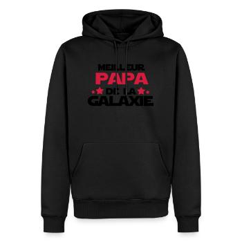 meilleur papa - Sweat à capuche Premium bio Homme - noir - Devant - Nico (187cm)
