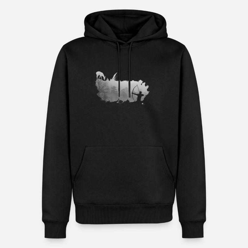 brouillard bowhunter de démarrage - Sweat à capuche Premium bio Homme - noir