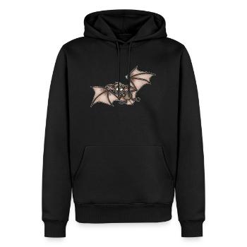Fledermaus - Männer Premium Bio Hoodie - Schwarz - Vorne - Nico (187cm)