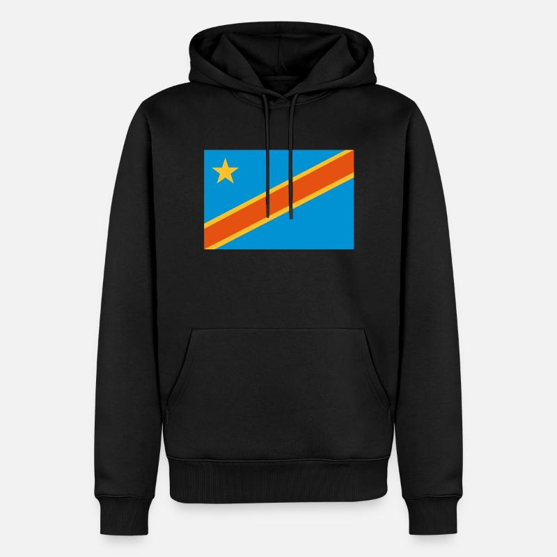 drapeau Congo Kinshasa - Congo flag - Sweat à capuche Premium bio Homme - noir
