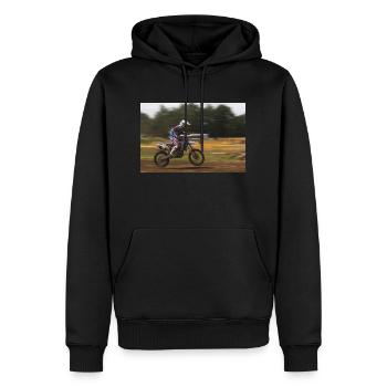 motocross - Sweat à capuche Premium bio Homme - noir - Devant - Nico (187cm)