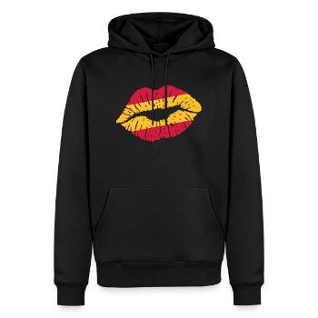 Kussmund (Spanien) - Männer Premium Bio Hoodie - Schwarz - Vorne - Nico (187cm)
