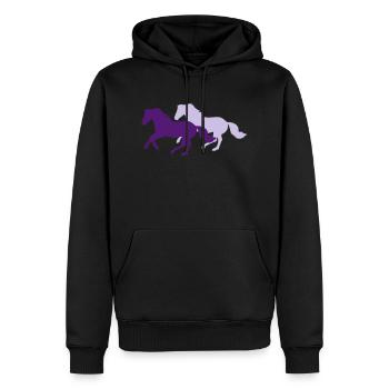 Two galloping horses - you can change all colours - Men’s Premium Organic Hoodie - black - Front - Nico (187cm)