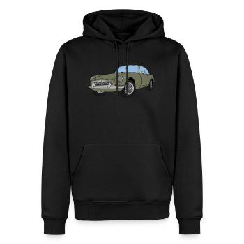 MANDALAY GRIS MGB - Sweat à capuche Premium bio Homme - noir - Devant - Nico (187cm)