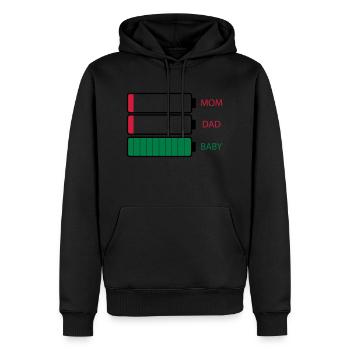 Parents empty battery - Men’s Premium Organic Hoodie - black - Front - Nico (187cm)