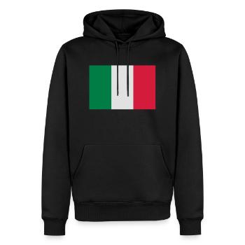 drapeau_italie - Sweat à capuche Premium bio Homme - noir - Devant - Nico (187cm)