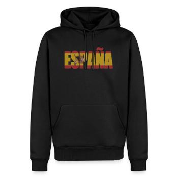 # ESPAÑA - Sweat à capuche Premium bio Homme - noir - Devant - Nico (187cm)