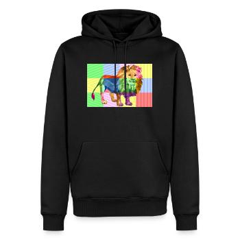 lion - Sweat à capuche Premium bio Homme - noir - Devant - Nico (187cm)